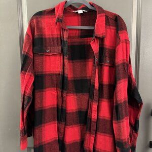 Old Navy Women's Buffalo Plaid Flannel Button-down Shirt - 2X